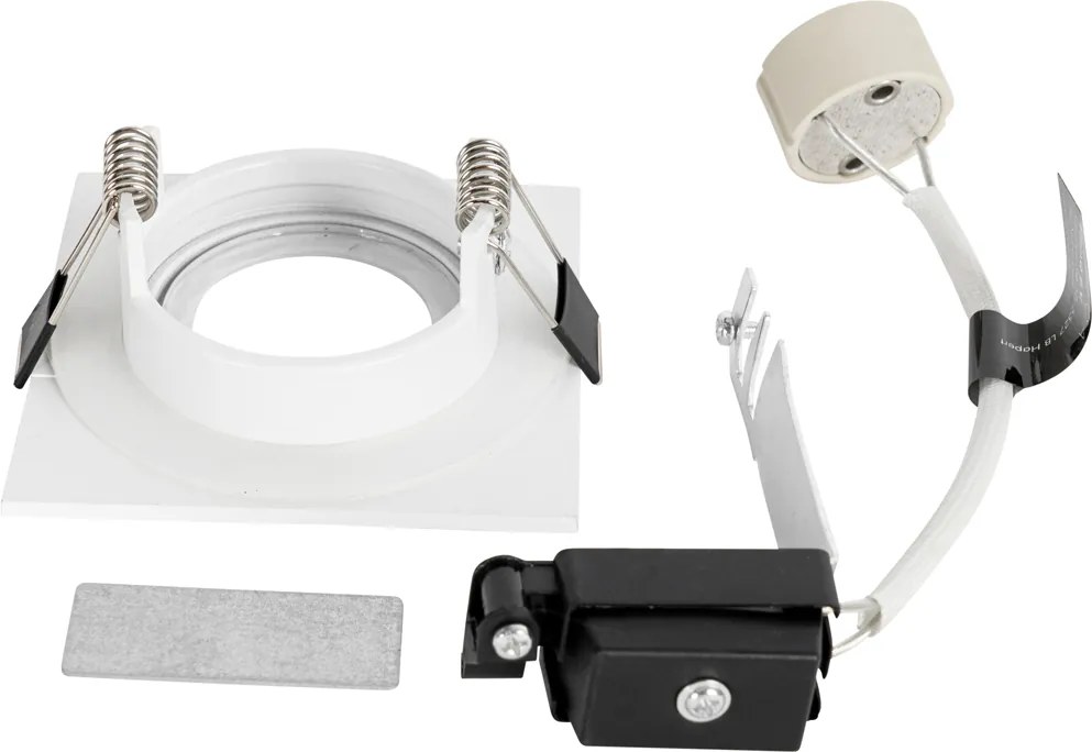 Zestaw 12 kwadratowych opraw wpuszczanych biały GU10 50 mm IP44 - Xena