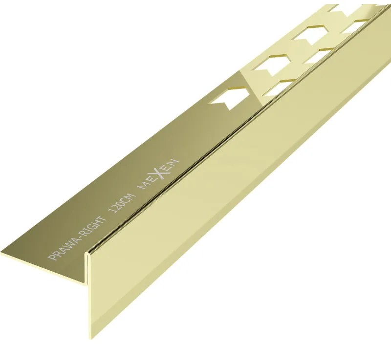 Mexen Line-B listwa spadkowa podłogowa 120 cm prawa, złota - 185001120R