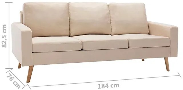 3-osobowa kremowa sofa - Eroa 3Q