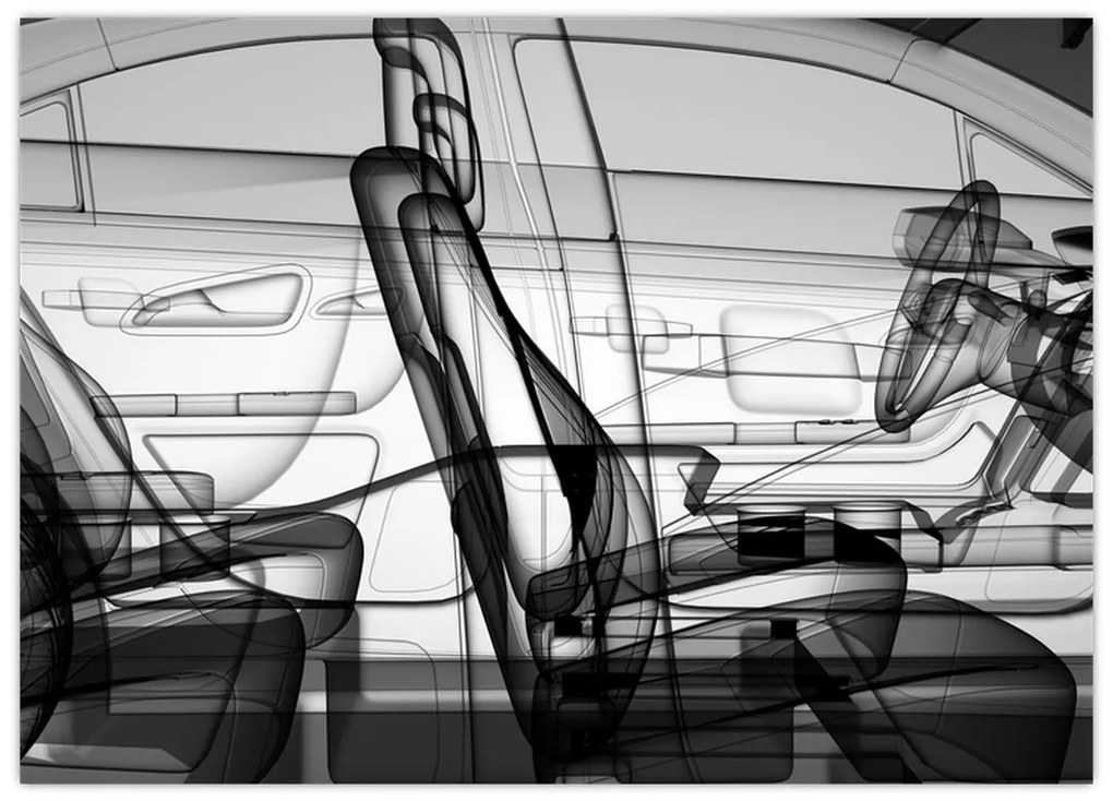 Obraz na szkle - Model samochodu 3D (70x50 cm)