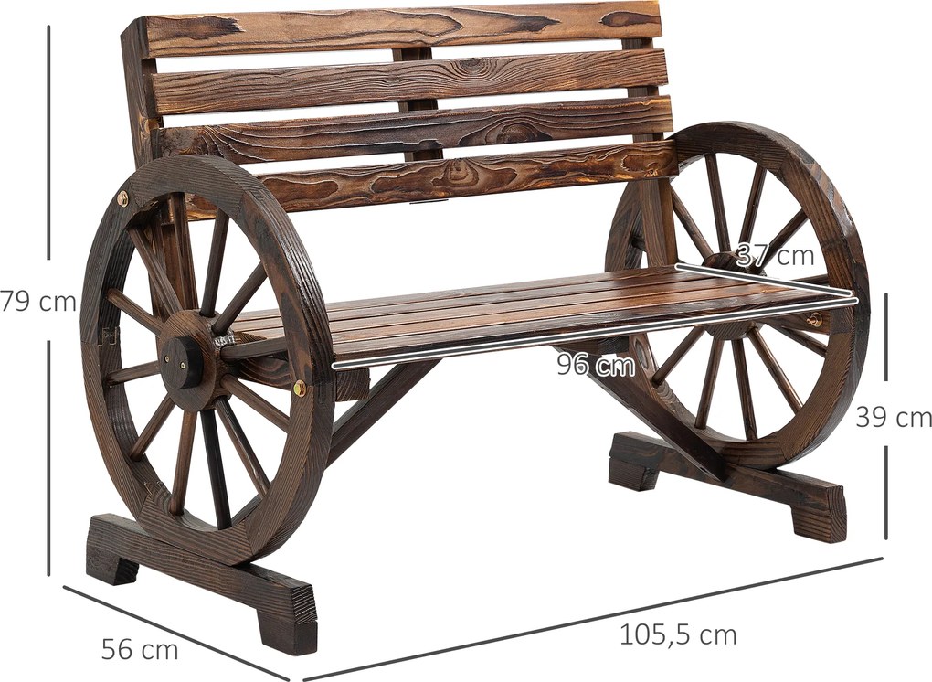 Outsunny Ławki Ogrodowe Drewniane - Krzesło Ogrodowe Koło, Małe i Duże, Do 240 kg | Aosom PL