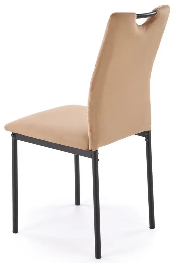 Krzesło tapicerowane K577 VELVET beżowe/czarne HALMAR
