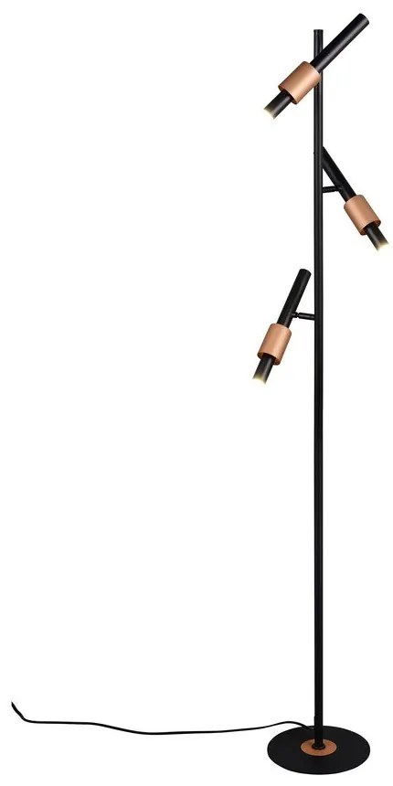 Czarna/w kolorze brązu lampa stojąca LED (wysokość 150 cm) Ikaris – Trio Select