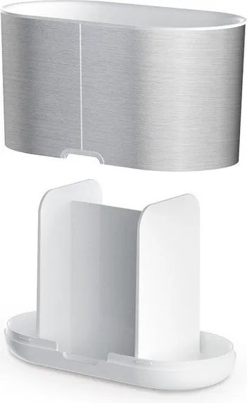 Stojak na szczoteczki do zębów ze stali nierdzewnej w kolorze srebra Duo Steel – Joseph Joseph