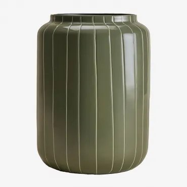 Wazon Z Żelaza Bieberlis ↑30 Cm & Intensywny Verde Olive - Sklum
