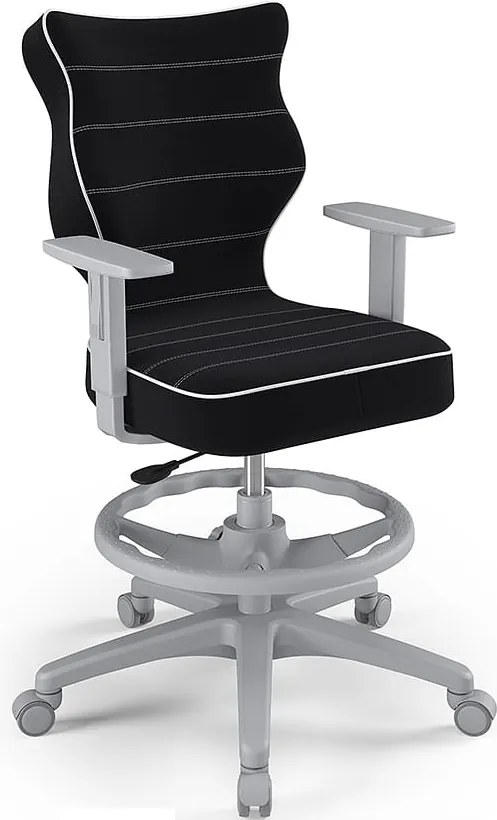 Obrotowe krzesło młodzieżowe Duo Grey rozmiar 6 (159-188 cm) z podnóżkiem