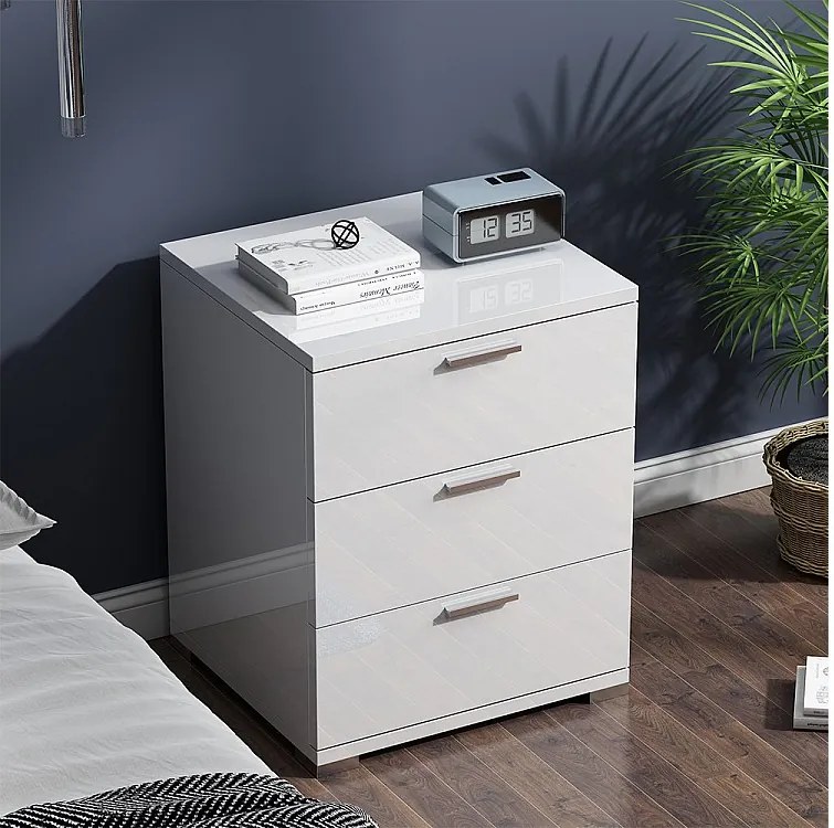 Stolik nocny biały wysoki połysk 46.2x42x60 marseille