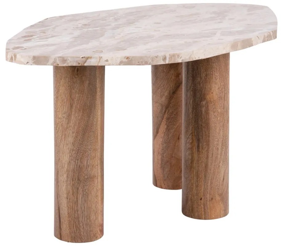 Stolik z blatem w dekorze marmuru 50x75 cm Organic – Leitmotiv