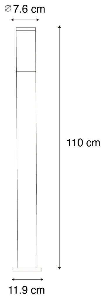 Zewnetrzna Nowoczesna lampa ogrodowa stojąca ciemnoszara z opalizującym szkłem 110 cm IP44 - Rox Nowoczesny Oswietlenie zewnetrzne