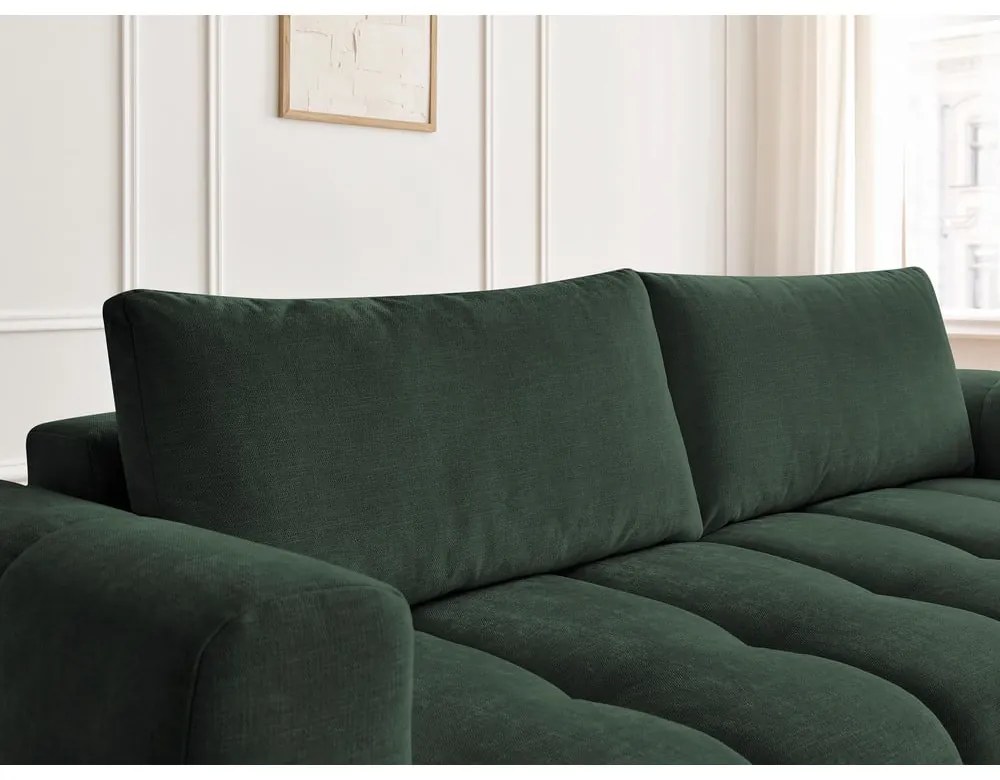 Zielona rozkładana/ze schowkiem sofa 251 cm Fuji – Bobochic Paris