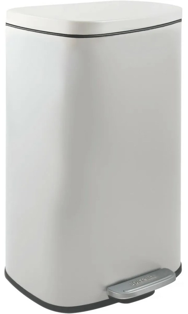 Spirella Kosz na śmieci z pedałem soft-close Akira 50 l, matowy biały, 50 l