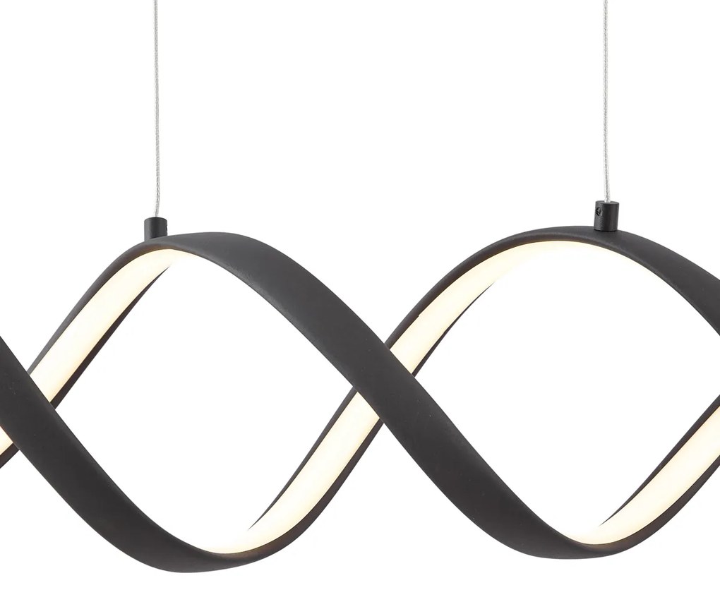 Designerska lampa wisząca czarna 100 cm z LED z 3-stopniową regulacją ściemniania - WokkelDesignerski Oswietlenie wewnetrzne