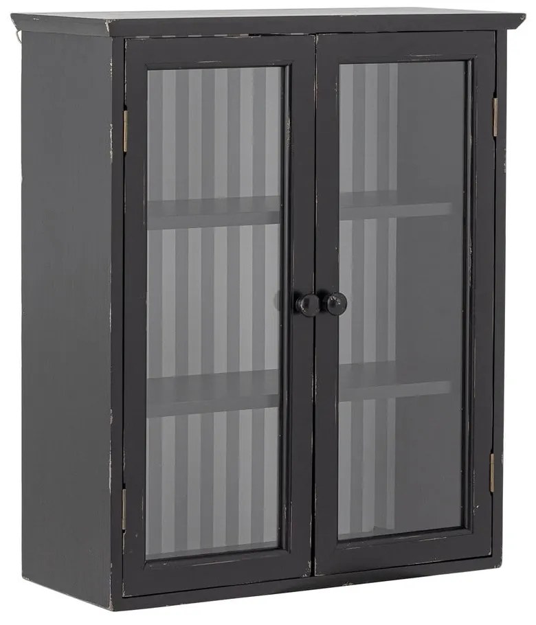 Czarna witryna z litego drewna jodłowego wisząca 51,5x66,5x22,5 cm Hazem – Bloomingville