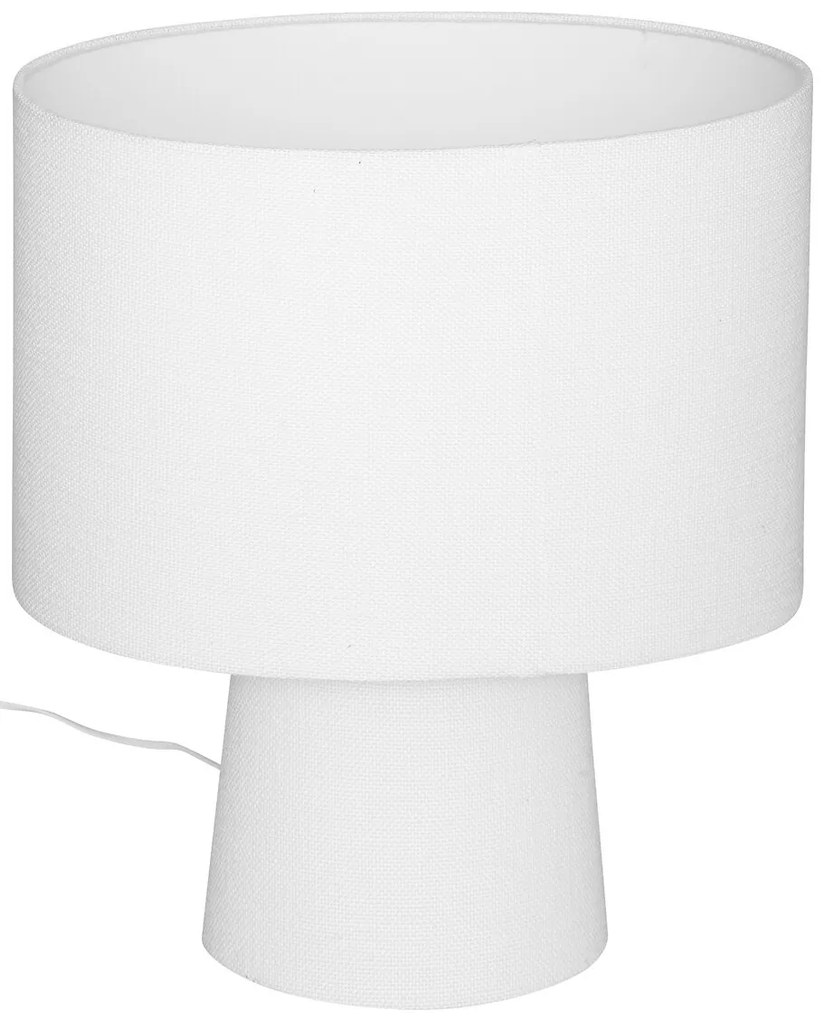 Lampa stołowa z abażurem EIRA, biała, wys. 45 cm