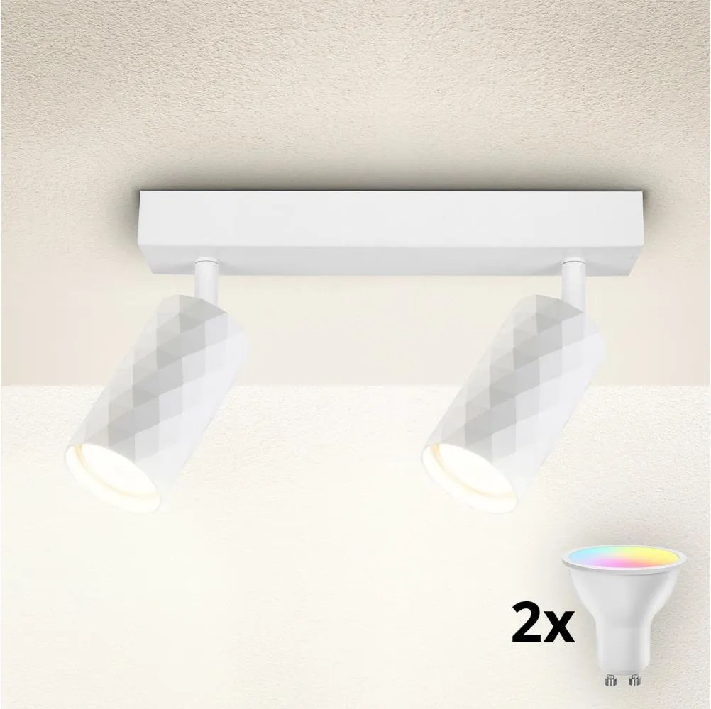 Brilagi - LED RGBW ściemnialna oprawa punktowa SELE DIAMANT 2xGU10/6,5W/230V Wi-Fi biała