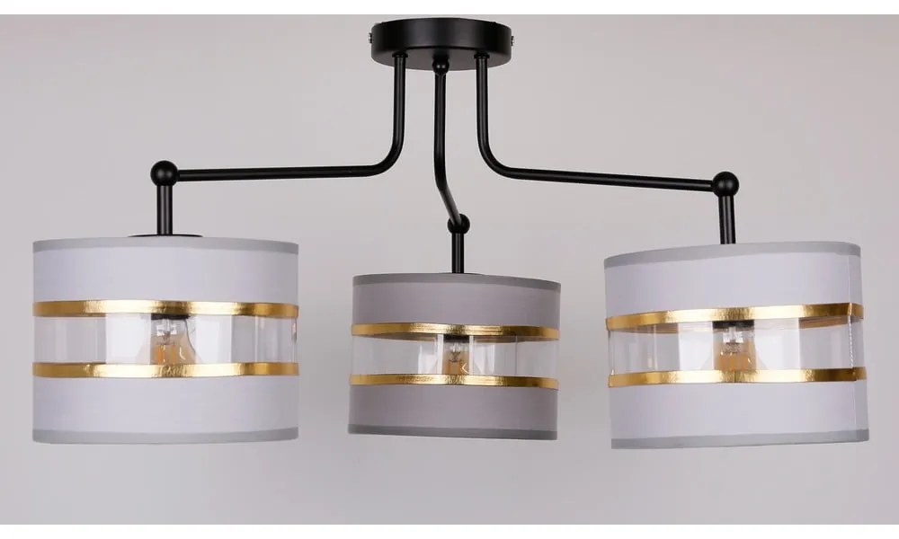 Biała lampa sufitowa z tekstylnym kloszem ø 20 cm Andy – Candellux Lighting