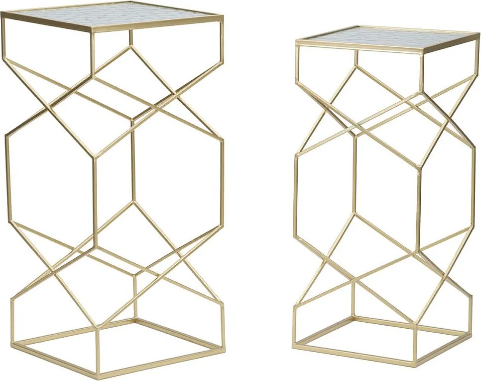 Zestaw Stolików Pomocniczych VKH565, Złoto, 31,5x31,5x68 cm, Kendra Home