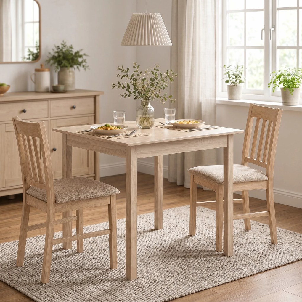 HOMCOM Stół kuchenny Stół jadalny Kwadratowy stół, nowoczesny design, 75 cm x 75 cm x 76 cm, Drewno naturalne | Aosom PL