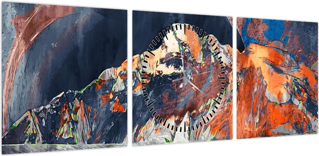 Obraz - Ilustracja domów publicznych (z zegarem) (90x30 cm)