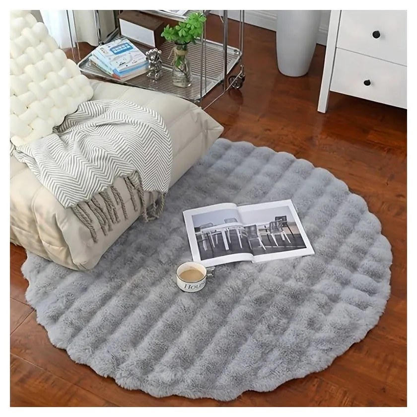 Jasnoszary okrągły dywan odpowiedni do prania ø 100 cm Bubble Grey – Mila Home