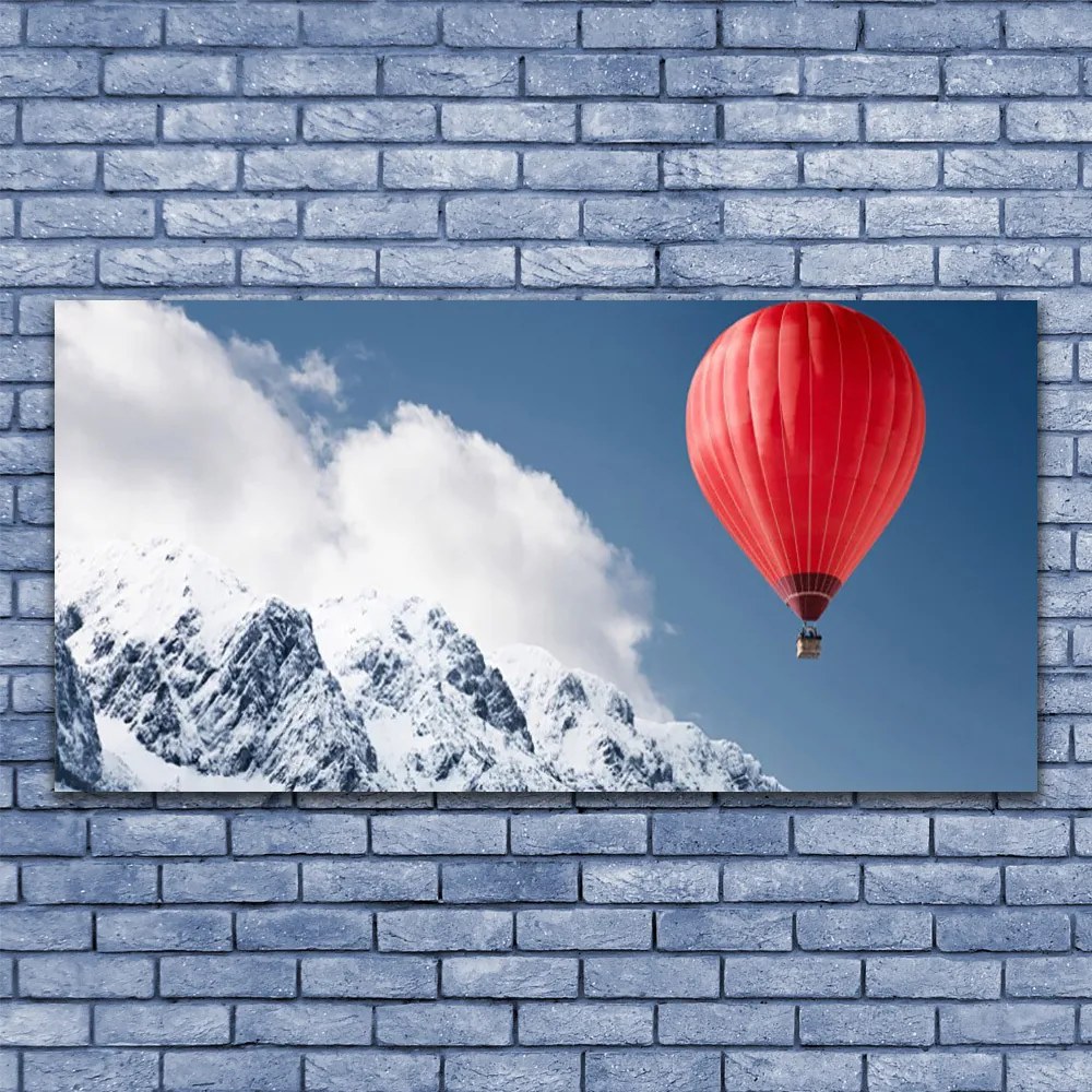 Obraz drukowany na płótnie Lot Balonem nad Śnieżnymi Alpami
