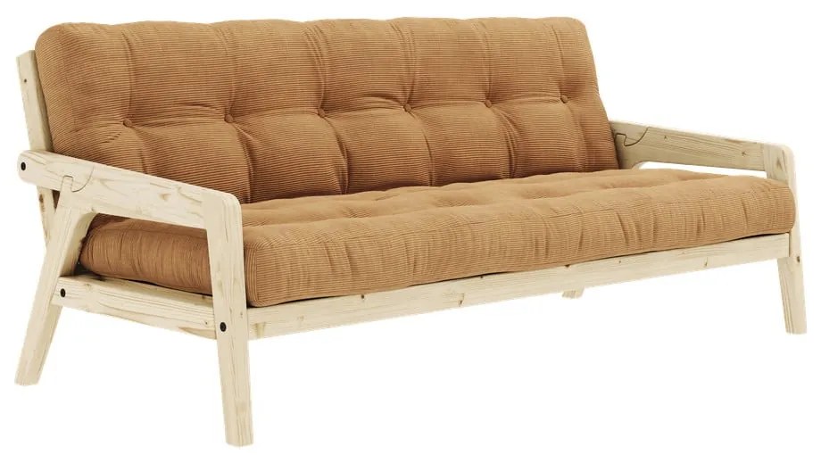 Musztardowa rozkładana sofa 190 cm Grab Clear – Karup Design