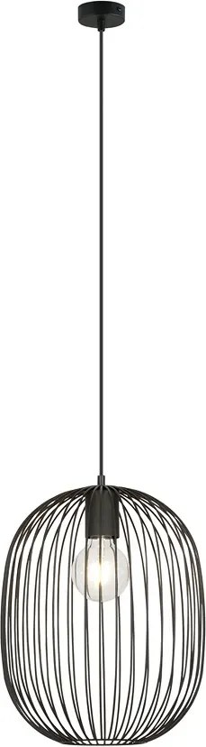 Czarna pojedyncza wisząca lampa industrialna - D126 H3-C49