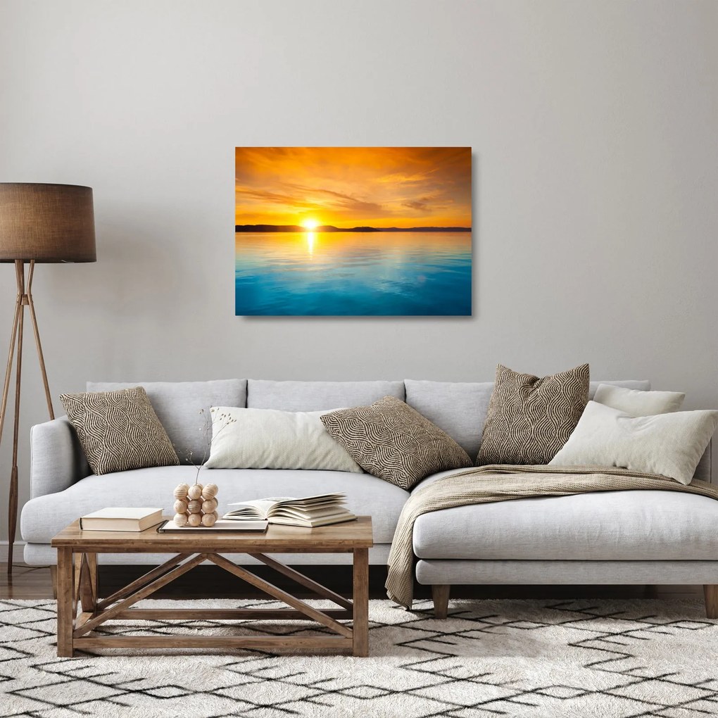 Obraz na szkle wschodu słońca (70x50 cm)