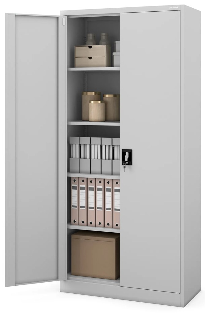 Szafa na dokumenty biurowa metalowa szara: JAN H, 900 x 1950 x 400 mm