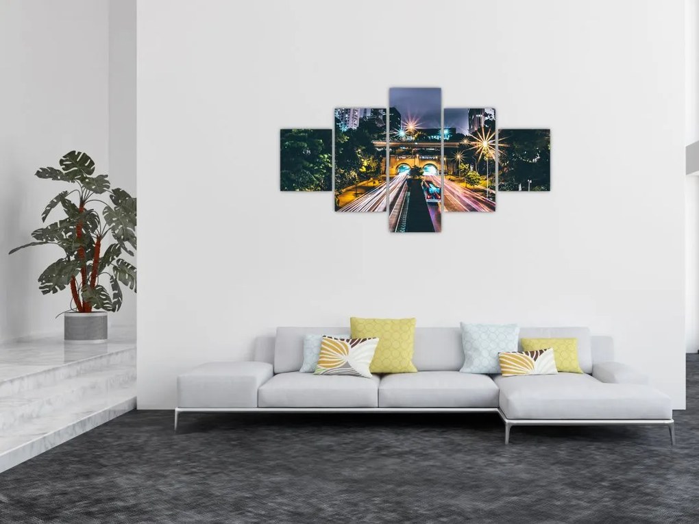 Obraz miasta nocą (125x70 cm)