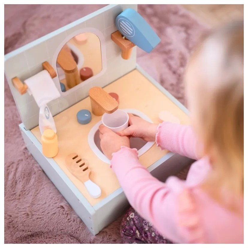 Tooky toy toilet bathroom toaleta drewniana łazienka z akcesoriami