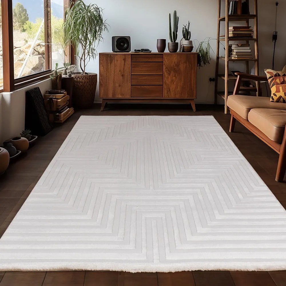 Dywan 3D nowoczesny Sahara kremowy 240 cm x 340 cm