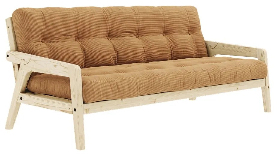 Musztardowa rozkładana sofa 190 cm Grab Clear – Karup Design