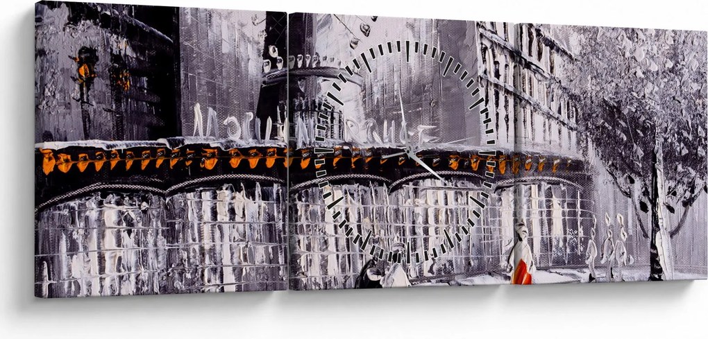 Obraz - Obraz olejny przedstawiający miasto II. (z zegarem) (90x30 cm)
