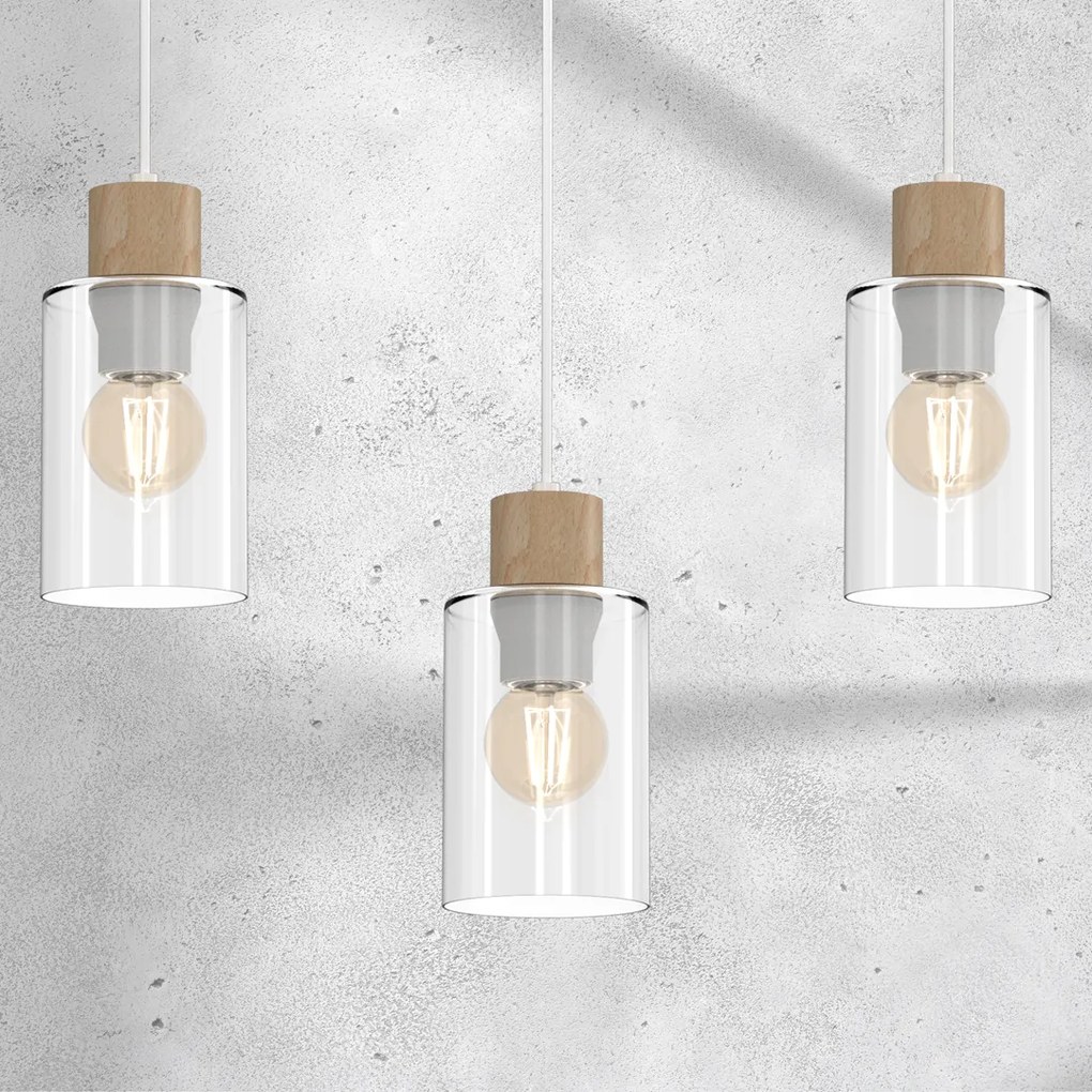 Lampa wisząca MADERA 3xE27, potrójny, na listwie 3 klosze
