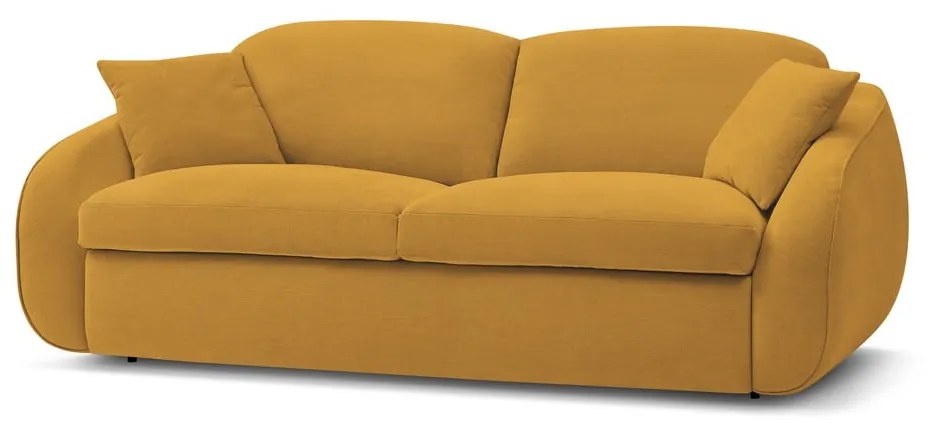 Żółta rozkładana sofa 235 cm Cezanne – Bobochic Paris