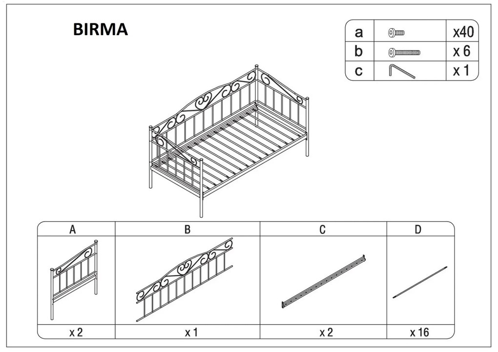 ŁÓŻKO BIRMA 90X200 BIAŁY SIGNAL