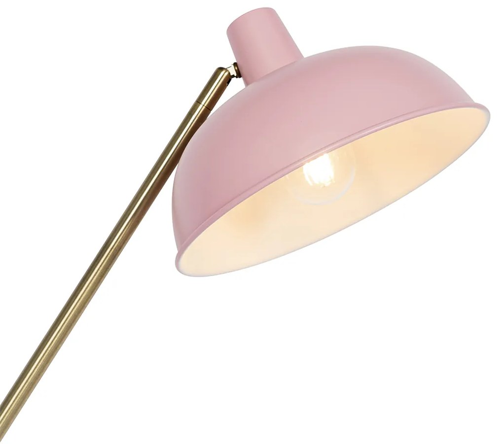 Lampa podłogowa w stylu Retro różowa z brązem - Milou Retro Oswietlenie wewnetrzne