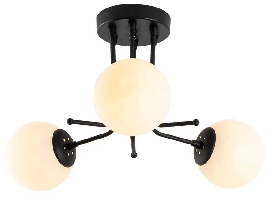 Czarna lampa sufitowa ze szklanym kloszem ø 15 cm Daisy – Opviq lights