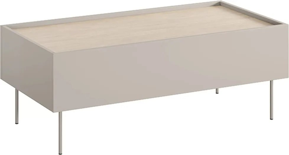 Stolik kawowy Desin 120 cm z szufladami - kaszmir / dąb nagano