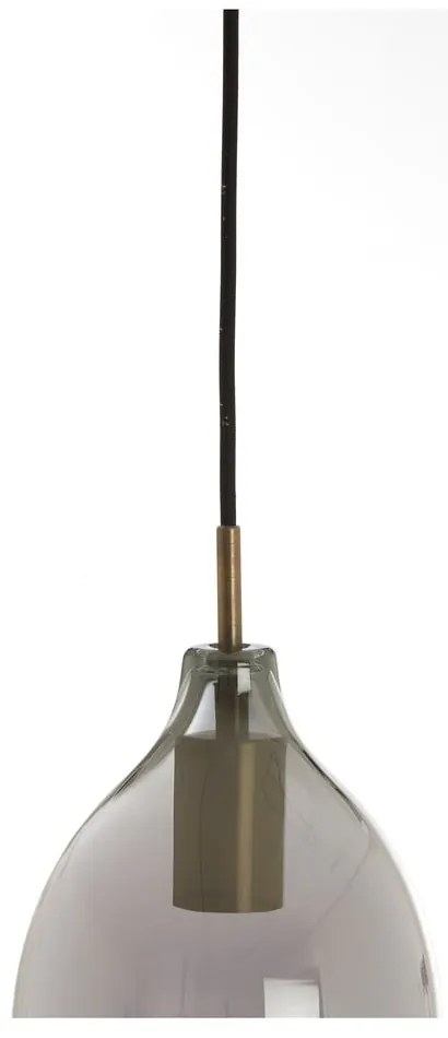 Ciemnoszaro-brązowa lampa wisząca ze szklanym kloszem ø 45 cm Lukaro – Light &amp; Living
