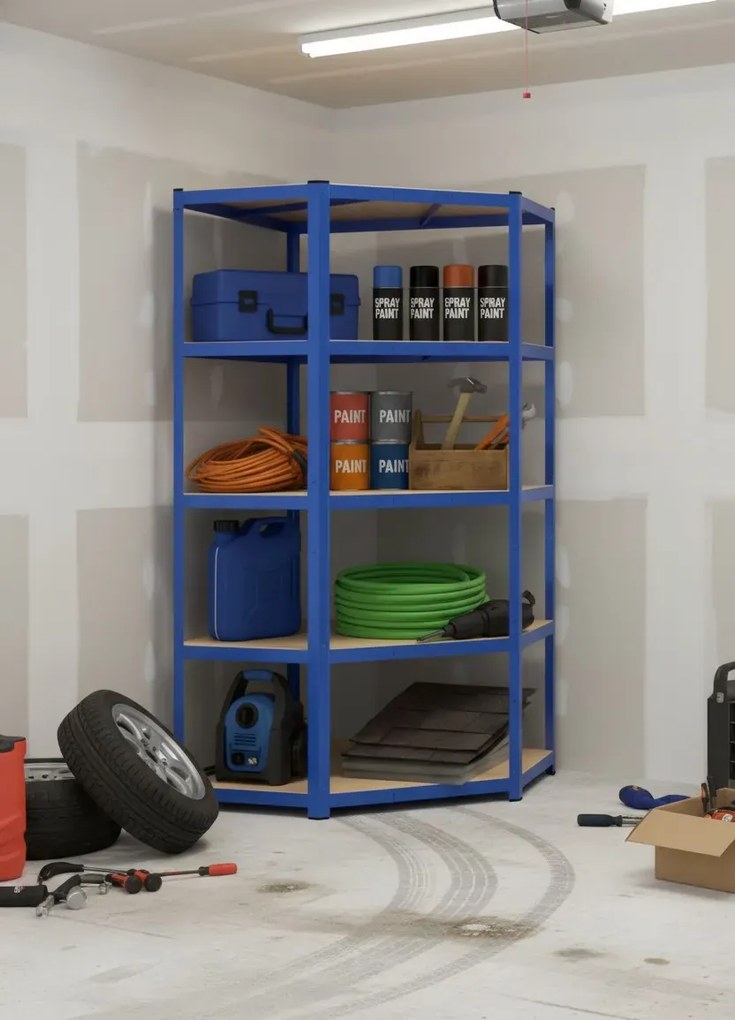 Narożny regał metalowy do garażu G0-E95