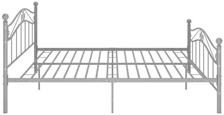 Szare metalowe łóżko w stylu loft 180x200 cm - Iroz