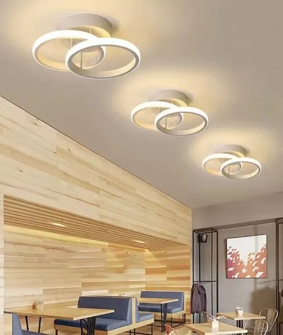 Plafon lampa LED sufitowa okrąg metalowa AT68-2SL-White