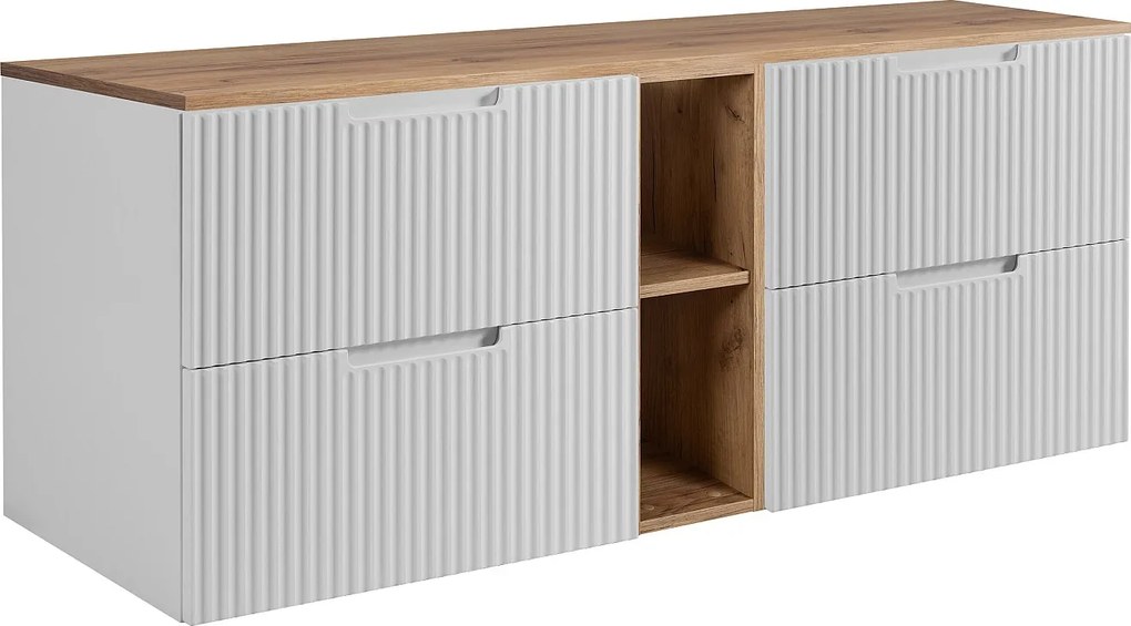 Szafka łazienkowa, biała / dab Craft 180 (2 x 80 + 20) x 58,6 x 46 cm