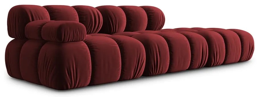 Czerwona aksamitna sofa 282 cm Bellis – Micadoni Home