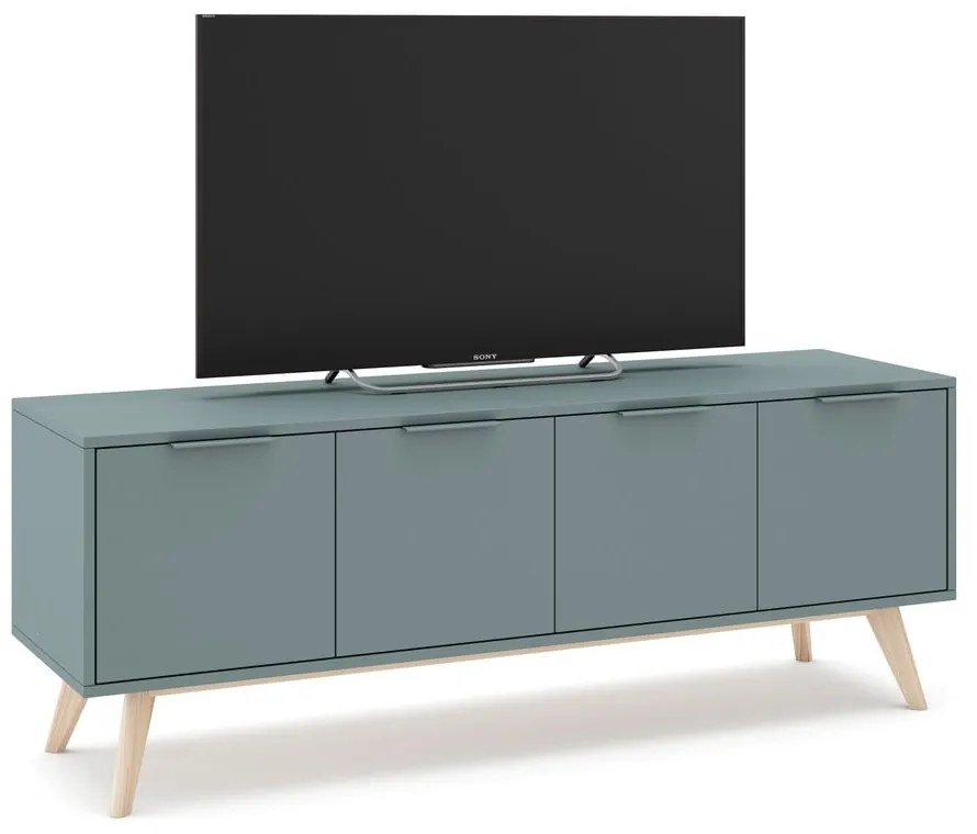Szarozielona szafka pod TV 140x53x40 cm Pisco – Marckeric