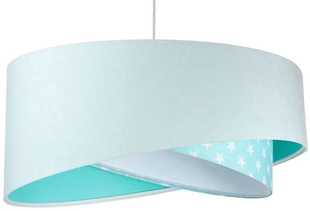 Miętowa lampa wisząca z abażurem N8-F27