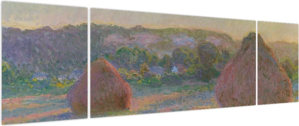 Obraz - Claude Monet, Stacks of Wheat (End of Summer) , reprodukcje (170x50 cm)