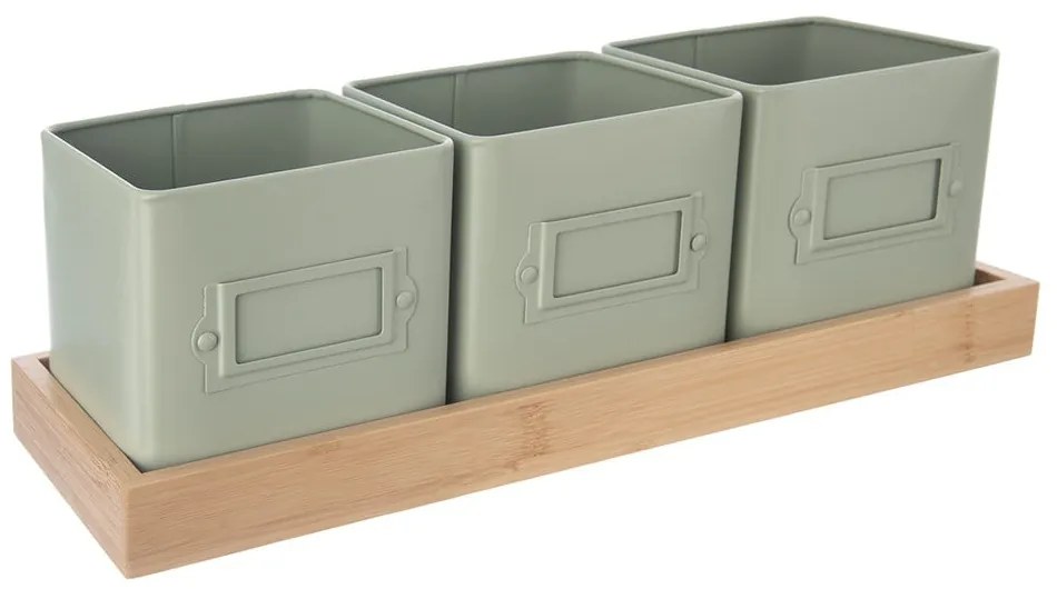 Metalowe doniczki na zioła zestaw 3 szt. Greenish – Orion